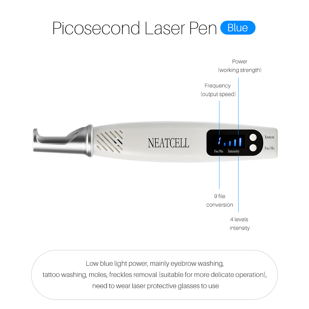 Picosecond Laser Pen Red Blue Light Therapy Tattoo Scar Mole Freckle Removal Dark Spot Remover Machine Portable Beauty Laser Pen