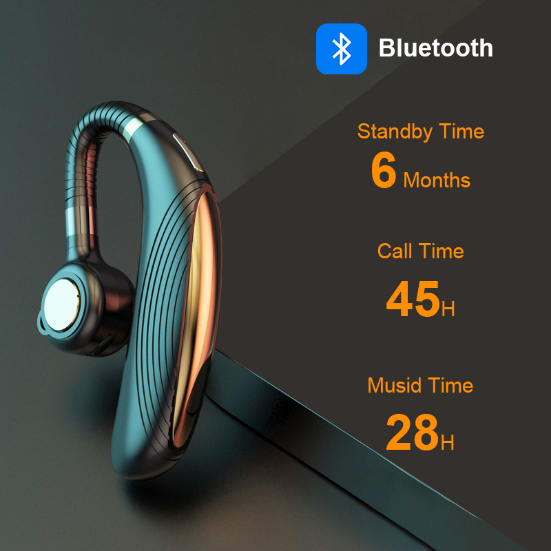 Wireless Bluetooth-compatible Earphone Headset Headphones Earpiece Android Mobile Phone Hands-free 2.4GHZ Noise Reduction