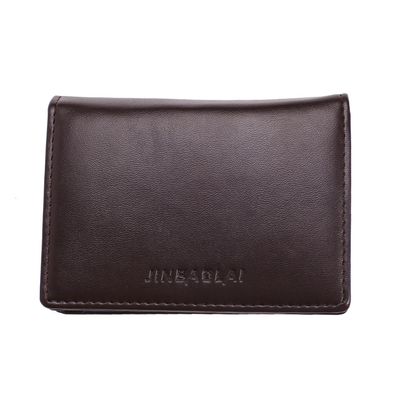 Card Holder Business Card Holder Card Holder Document Bag Leather Men's Card Holder Wallet Plain Weave Fashion Credit