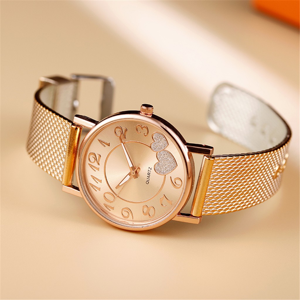 Fashion Ladies Mesh Belt Watch Wild Lady Creative Fashion Gift Ladies Clock Simple Dress Gfit Casual Women