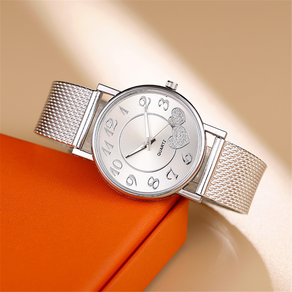 Fashion Ladies Mesh Belt Watch Wild Lady Creative Fashion Gift Ladies Clock Simple Dress Gfit Casual Women