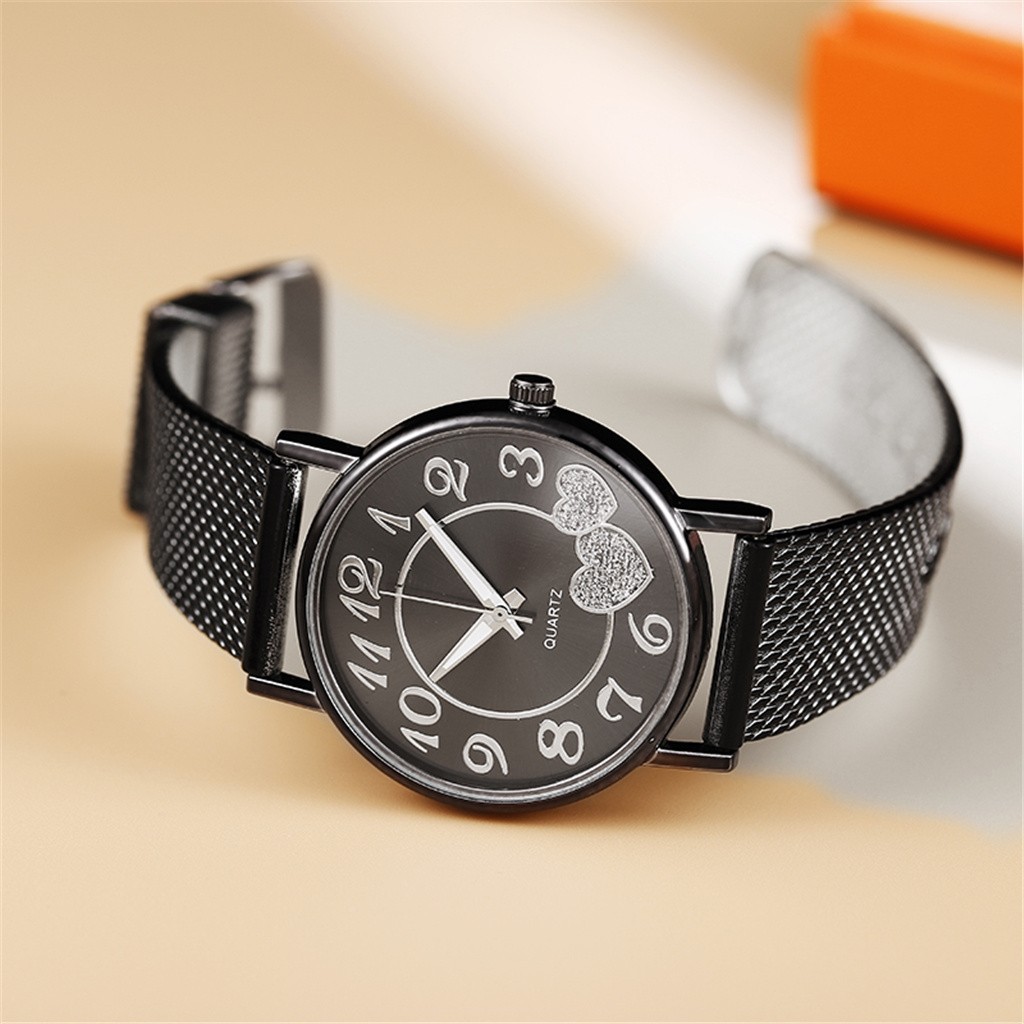 Fashion Ladies Mesh Belt Watch Wild Lady Creative Fashion Gift Ladies Clock Simple Dress Gfit Casual Women