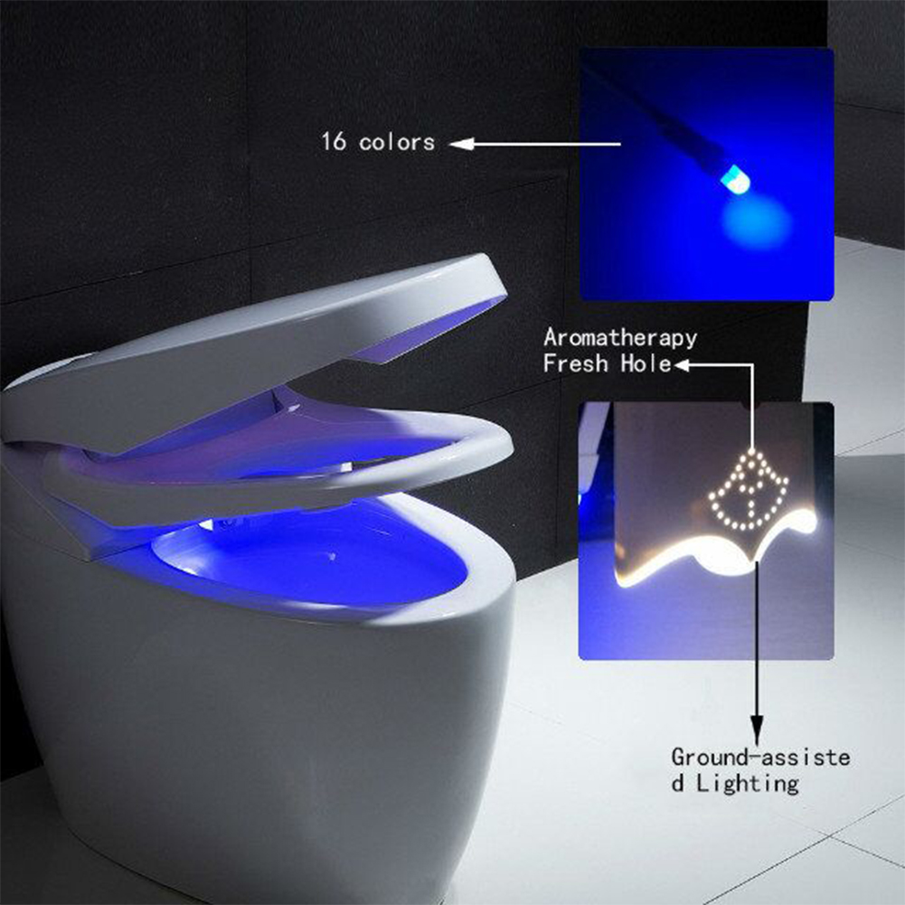 Rechargeable For Toilet Bowl LED Luminaria Lamp WC Toilet Light 16 Colors Smart  Motion Sensor Toilet Seat Night Light