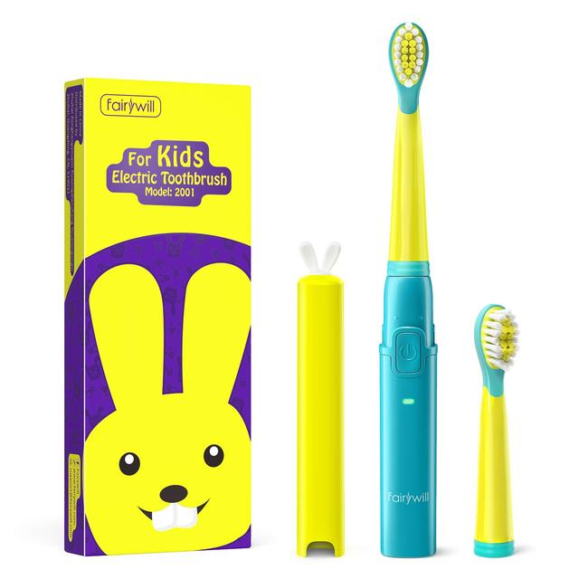 Family Kids Care Electric Toothbrush Soft Clean Safe Baby Children Oral Care Toothbrush with Soft Replacement Heads