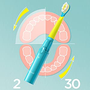 Family Kids Care Electric Toothbrush Soft Clean Safe Baby Children Oral Care Toothbrush with Soft Replacement Heads