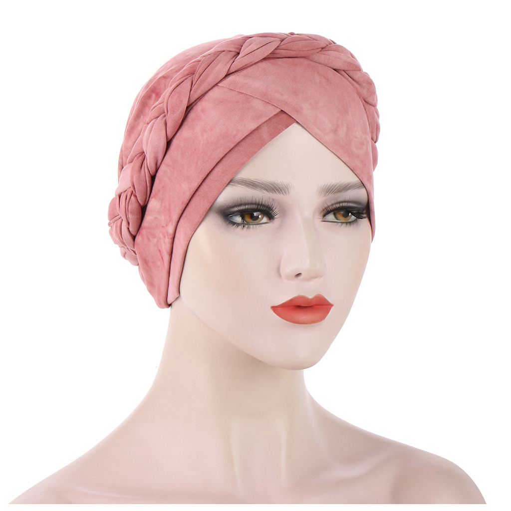 Muslim New Tie Dye Short Braid Soft Braid Hat Turban Hat