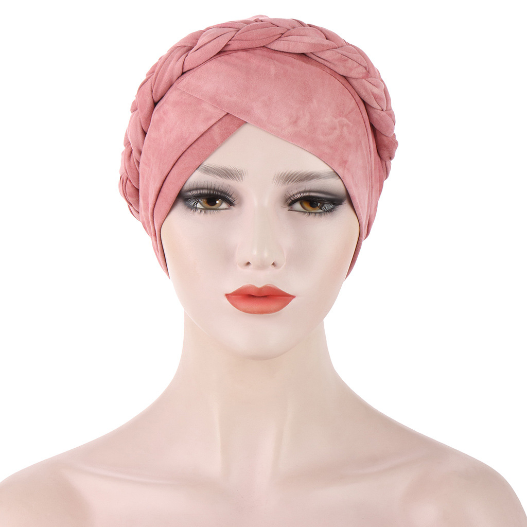 Muslim New Tie Dye Short Braid Soft Braid Hat Turban Hat