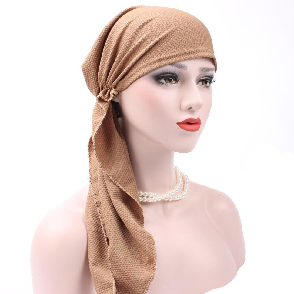 Muslim European and American curved solid color hat Muslim Baotou cap pullover cap