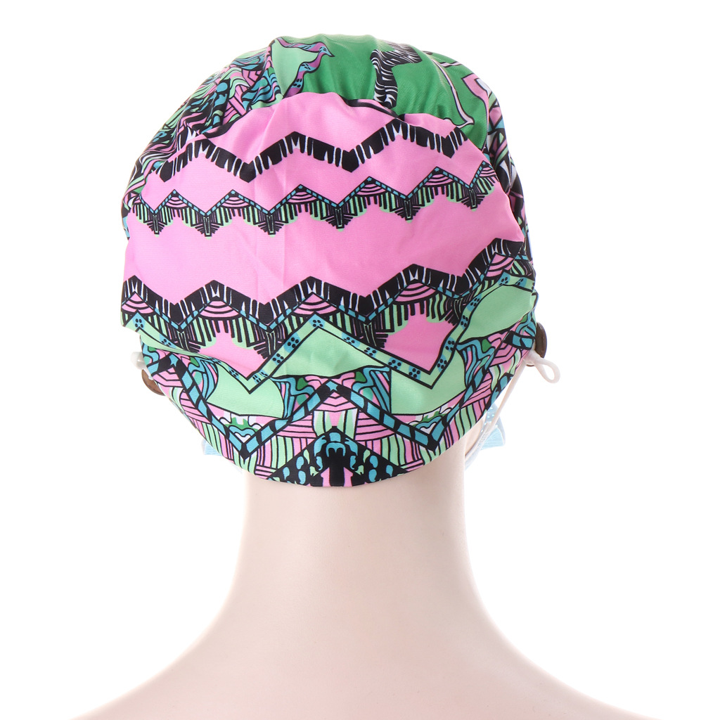 Muslim button imitation le print bottoming cap Baotou headscarf cap crystal linen multicolor