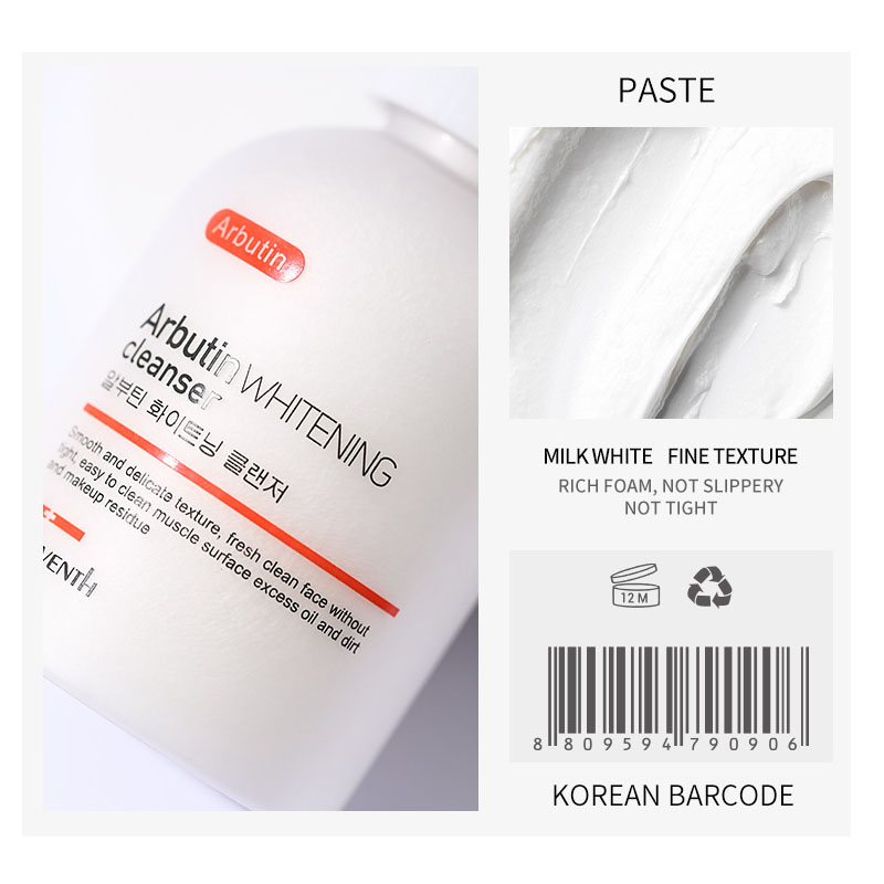 Arbutin Whitening Cleanser Amino Acid Foam Face Cleanser Fade Dark Spots Even Skin Tone Moisturizing Improve Dullness Skin Care