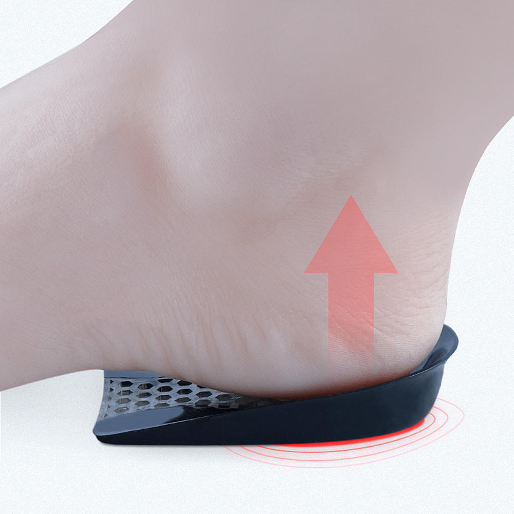 1 pair Silicone Gel Heel Pad for Shock Absorption Plantar Fasciitis Pain Relief Foot Care Insert Insole Height Increase Cup Cush