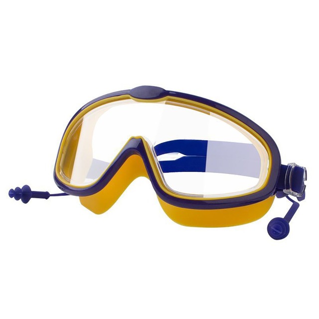 Outdoor Swim Goggles Earplug 2 in 1 Set for Kids Anti-Fog UV Protection Swimming Glasses With Earplugs for 4-15 Years Children