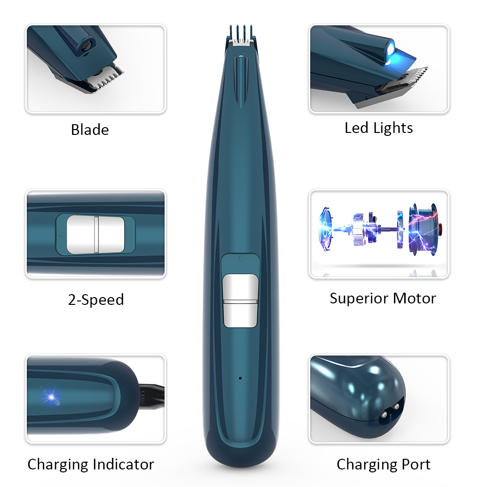 Dog Grooming Clippers Cordless Cat Puppy Clipper Low Noise Electric Pet Trimmer for Trimming The Hair Around Paws Ears
