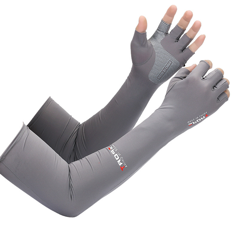 2pcs Sport Arm Sleeves Cycling Running Fishing Climbing Arm Cover Sun UV Protection Ice Cool Sleeves With 5-finger Cuff