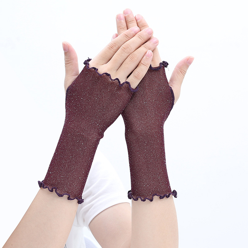 Womens Sexy Mesh Fingerless Gloves Summer Driving Gloves Anti UV Sunscreen Elegant Ladies Half Finger Fishnet Gloves Mesh Mitten
