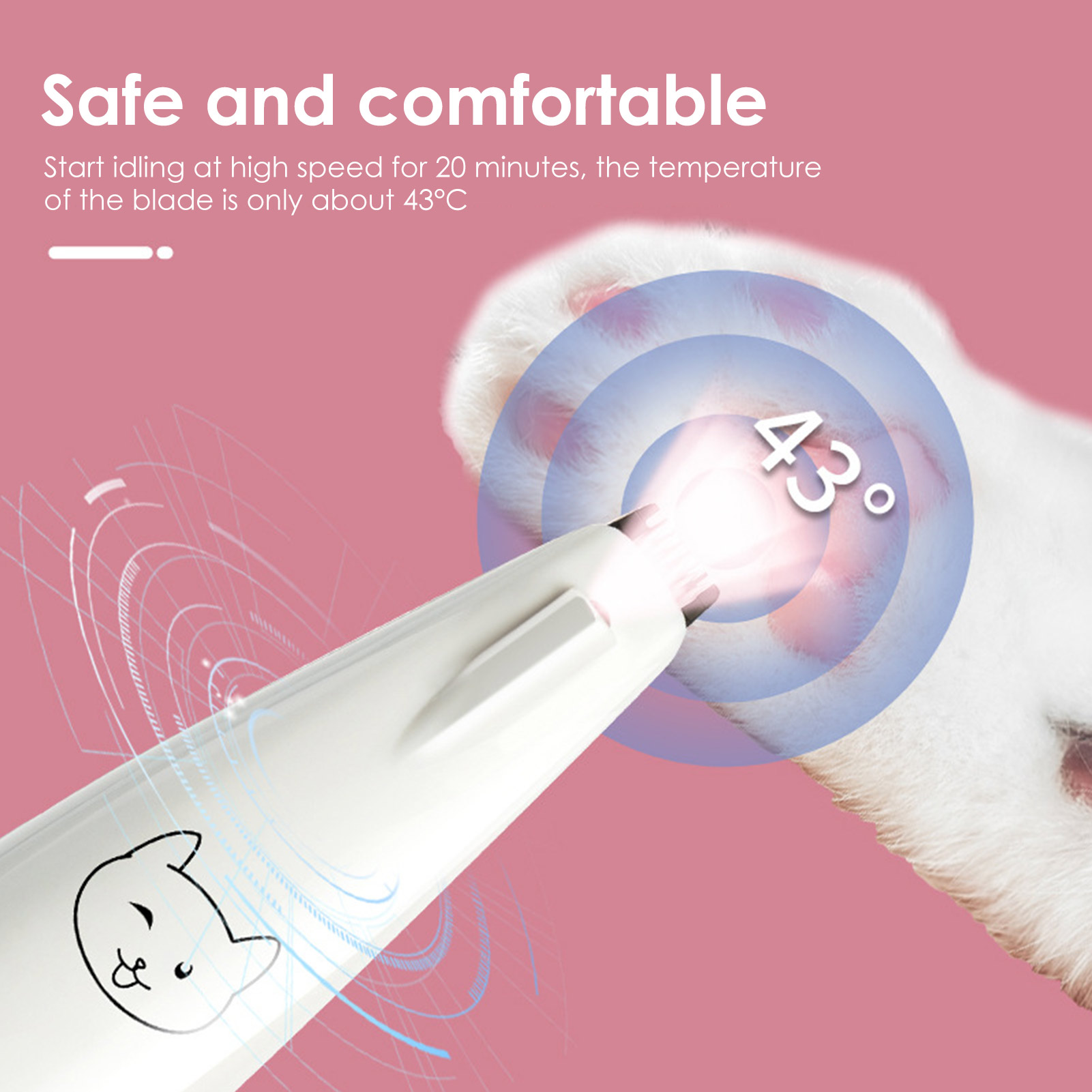 Pet Hair Trimmer Set Dog Grooming Clippers with LED Light Cat dog Electric Hair Clippers foot wool Shaver Pet Hair cut Supplies