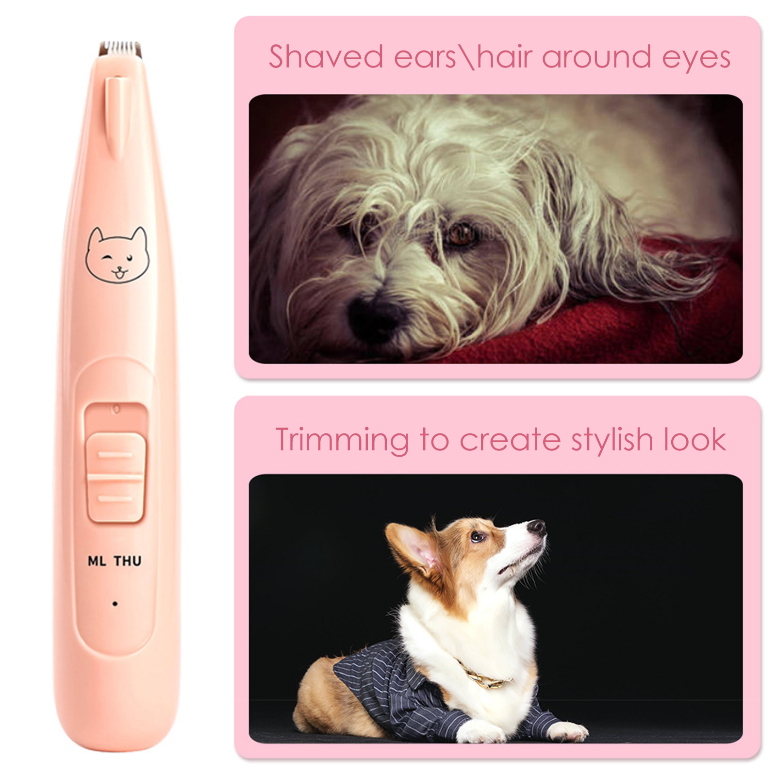 Pet Hair Trimmer Set Dog Grooming Clippers with LED Light Cat dog Electric Hair Clippers foot wool Shaver Pet Hair cut Supplies