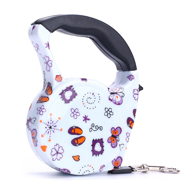 Retractable Dog Leash5mFashion Printed Puppy Auto Traction Rope Nylon Walking Leash for Small Dogs Cats Pet Leads