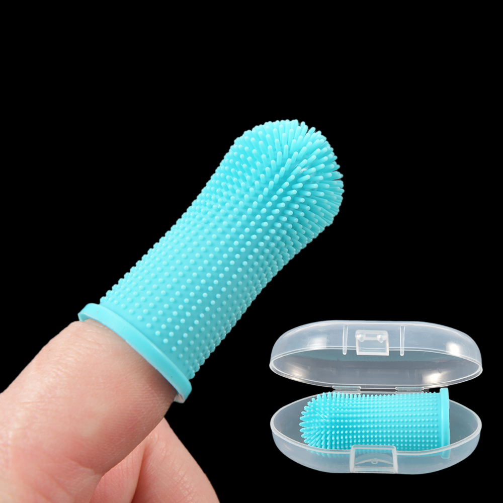 2pc Colors Super Soft Pet Finger Toothbrush Teddy Dog Brush Bad Breath Tartar Dog Teeth Cleaning Pet Care