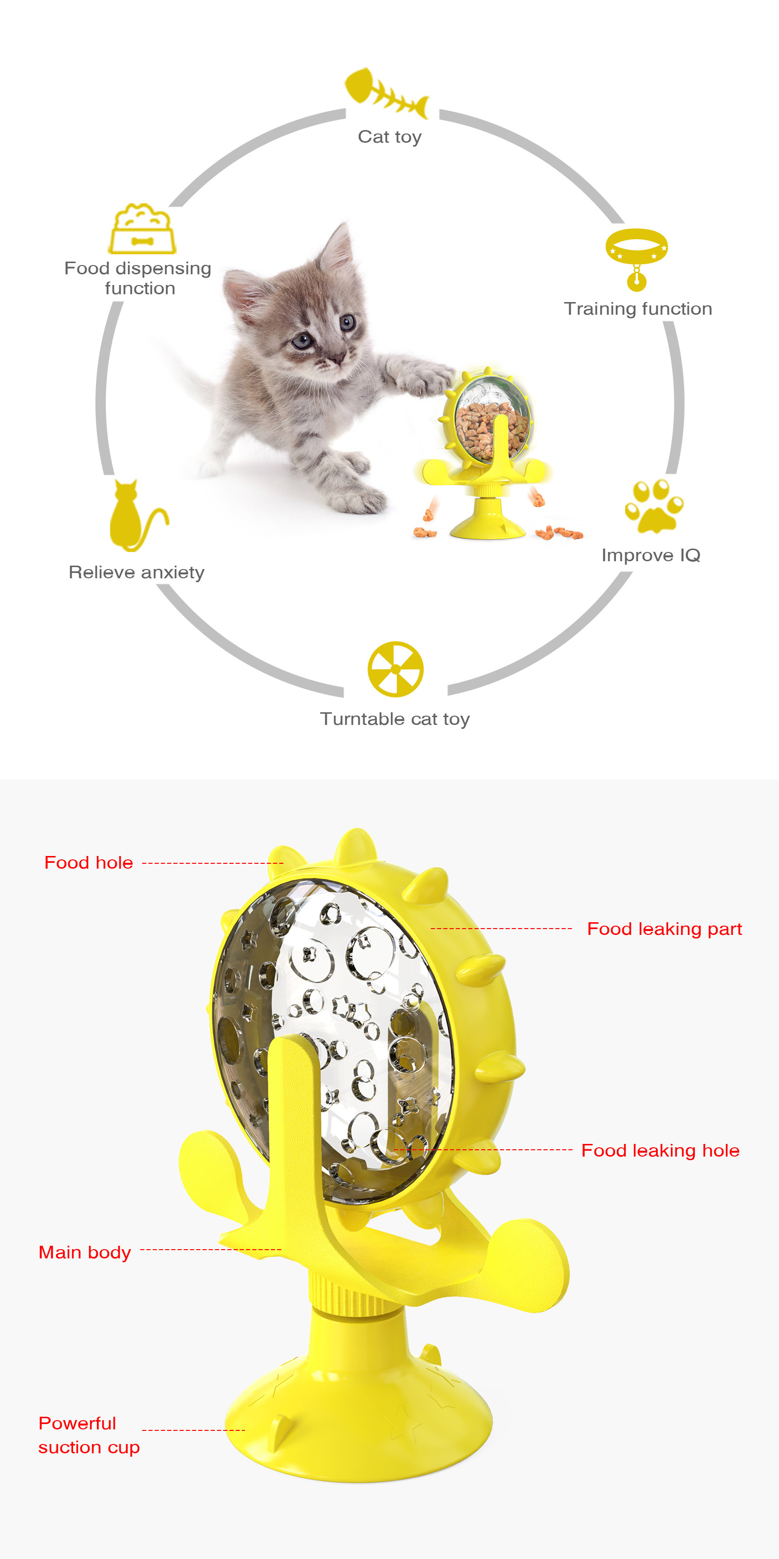 1pcs Interactive Treat Leaking Toy for Small Dogs Original Slow Dog Feeder Funny Dog Wheel Pet Products Accessories Leaking ball