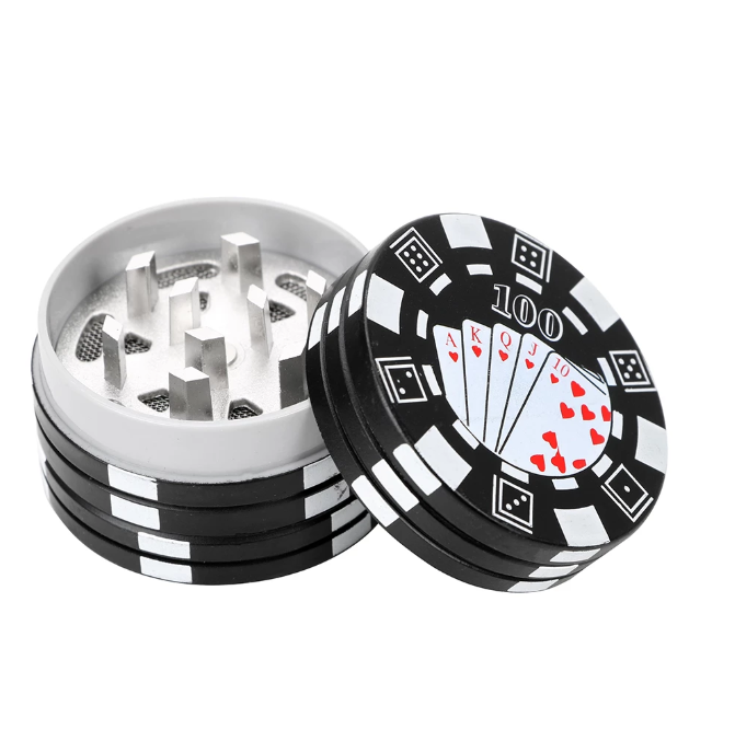 Kitchen & Dining room appliances 3-layer Poker Chip Style Spice Weed Cutter Smoking Pipe Accessories Tobacco Grinder Gadget Herb Cutter Cigarette Accessories