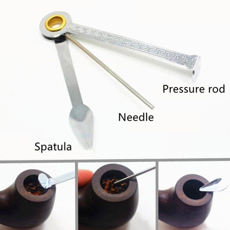 Kitchen  Dining room appliances Multifunctional 3in1 Stainless Steel Smoking Tobacco Wood Pipe Cleaner Cleaning Tool Smoking Accessories Weed Accessories