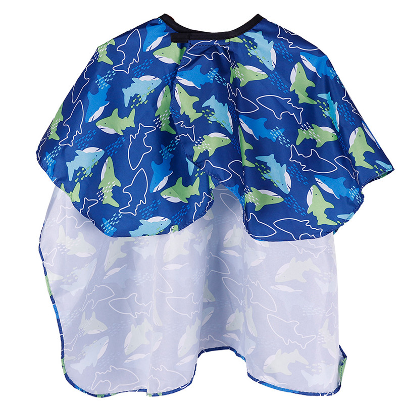 Salon Waterproof Hair Cutting Gown Cape Nylon Hairdresser Cape Sea Fish Patterned Barber for Kids Child Waterproof