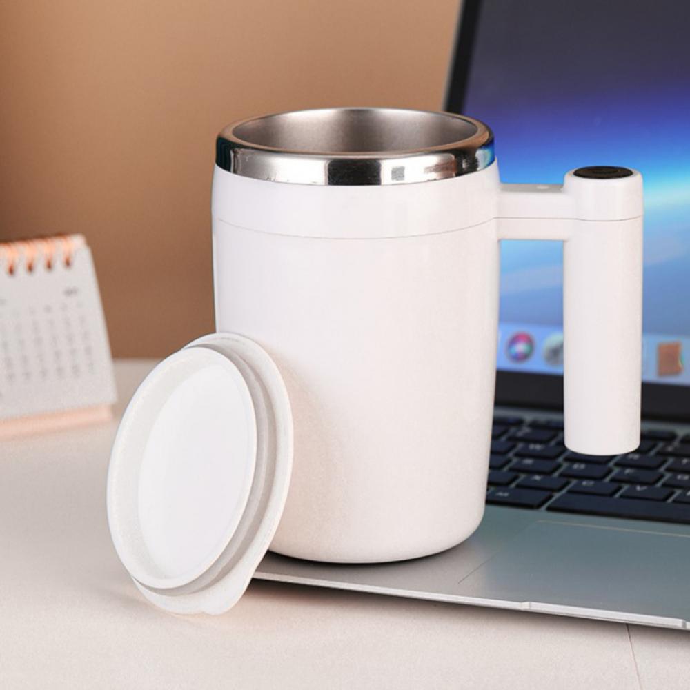 USB Coffeae Milk Mixer Stir Cup 304 Stainless Steel Magnetic Adsorption Charging Stirring Magnetic Mug Gift Water Bottle 380ml