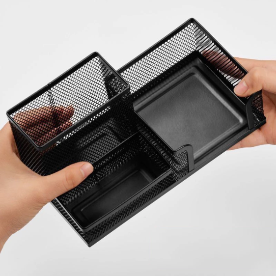 Desk Stationery Organizer Creative Metal Pen Holder Pencil File Storage Rack  Storage Box Office Accessories