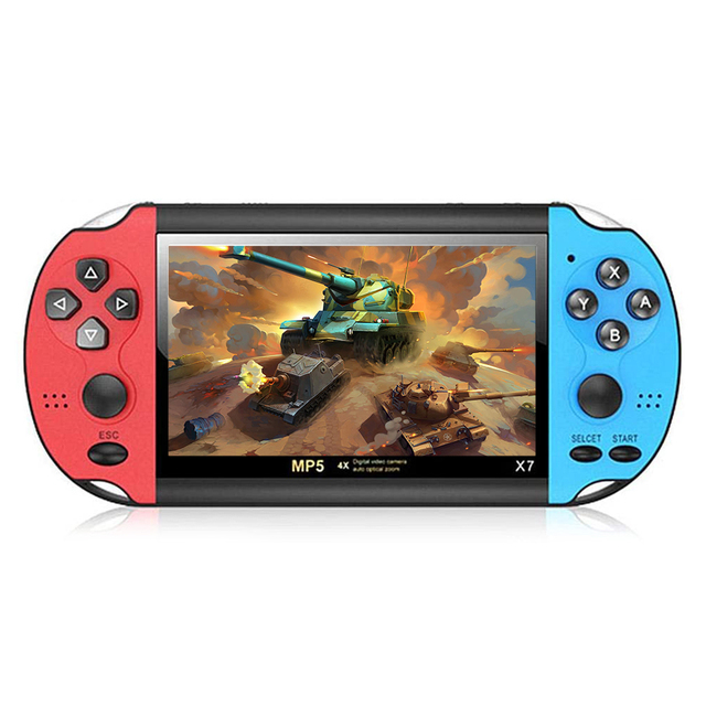 X7 Handheld Game Player 4.3 Inch LCD Display  Double-rocker Classic Game Retro Mini Pocket Game Console MP5 Video Player