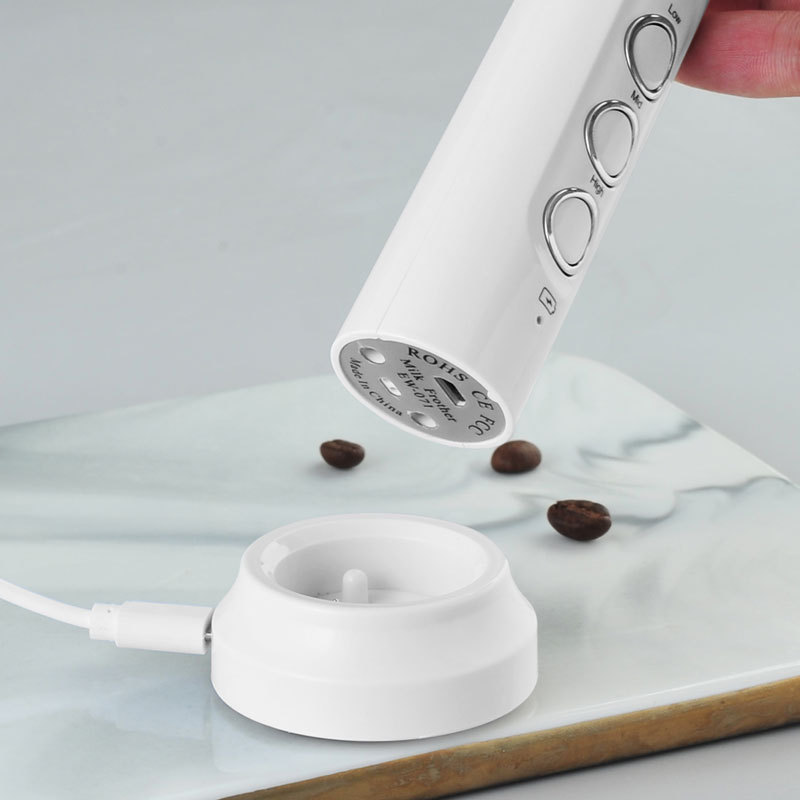 Kitchen  Dining room appliances USB Rechargeable Milk Frother Handheld Electric Mixer Foam Maker Stainless Whisk 3 Speed for Coffee Cappuccino