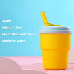 Silicone Straw Cup Baby Learning Drinking Household Drink Milk Coffee Mugs Anti-Fall Water Bottle Bpa Free Eco-Friendly