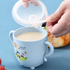 Baby learning water cup, with double handles and lid, leak-proof baby water cup bottle with straws, children’s training cup