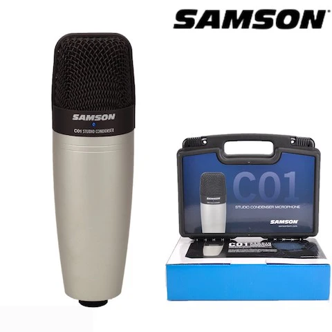 Samson C01 Large diaphragm condenser microphone professional for recording with case package