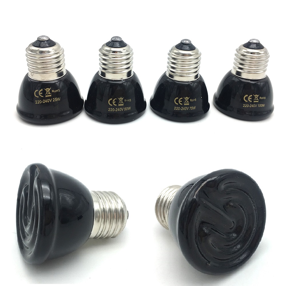 2pcs NOMOY PET Mini Pet Reptile Infrared Ceramic Heating Lamp 110V 220V Heat Emitter Light Bulb 25W 50W 75W 100W