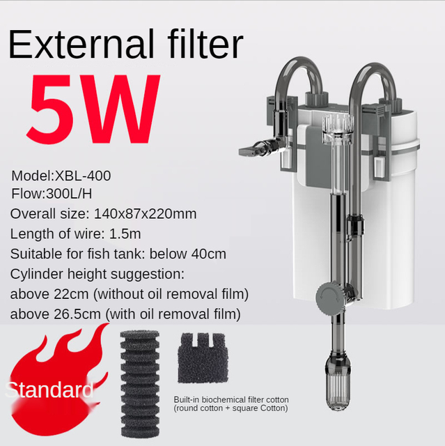 Fish Tank Waterfall Filter Aquarium External Water Pump Wall-mounted Small Circulation Filter Electric Remove Oil Film