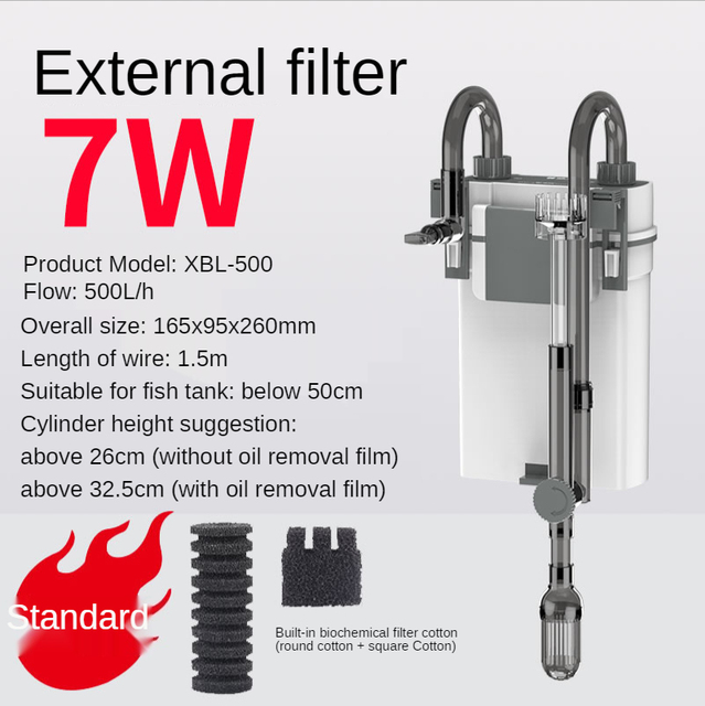 Fish Tank Waterfall Filter Aquarium External Water Pump Wall-mounted Small Circulation Filter Electric Remove Oil Film