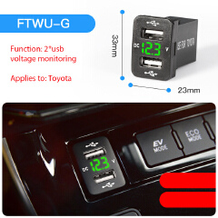 Quick Charge Car Charger Dual USB Interface Socket Fast Car Charger Use for TOYOTA HONDA Suzuki Geely Emgrand with Harness