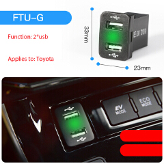Quick Charge Car Charger Dual USB Interface Socket Fast Car Charger Use for TOYOTA HONDA Suzuki Geely Emgrand with Harness