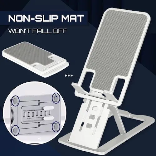 Portable Folding Mobile Phone Bracket Adjustable Phone Holder Stand for IPhone Ultra IPad Tablet Foldable Metal Holder for Desk