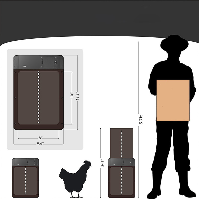 Automatic Chicken Coop Door Light Sense Door Opener Poultry Garden Chicken Duck Door Opener Practical Chicken Poultry Door