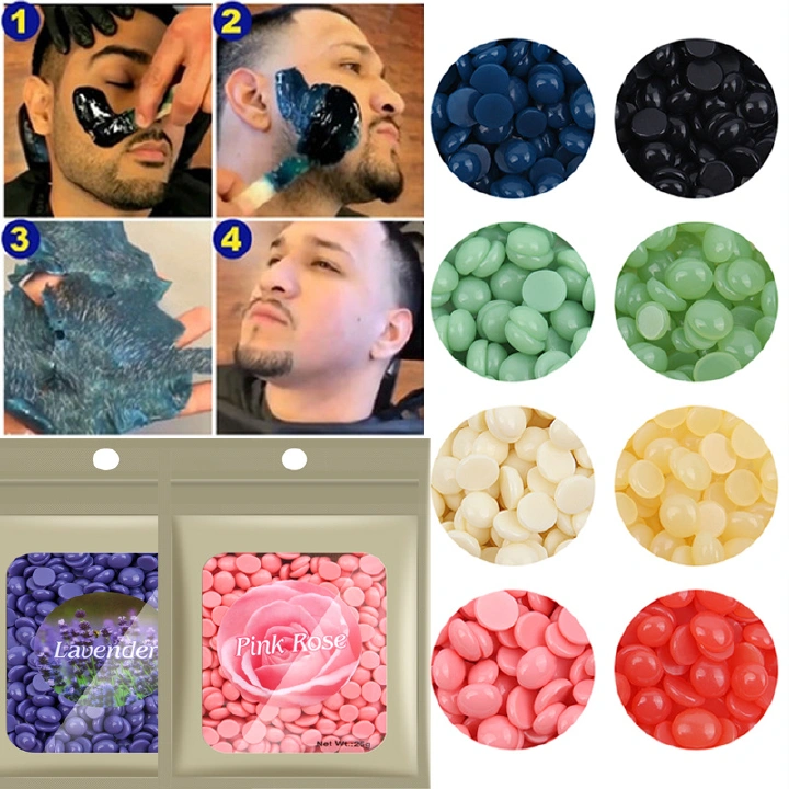 9 Color Hair Removal Wax Hair Removal Hard Wax Beans Painless and Fast  Facial Body Hair Removal Bikini Legs Arm Unisex 100g/bag