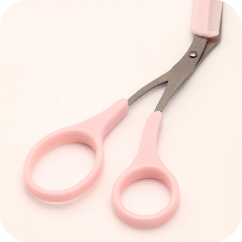 1Set New Eyebrow Trimmer Scissors with Comb Remover Makeup Tools Hair Removal Grooming Shaping Shaver Trimmer Eyelash Hair Clips view 3