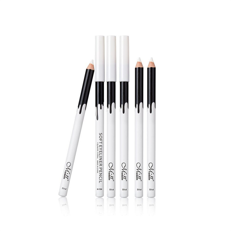 White Eyeliner Eye Shadow Makeup Smooth Easy Wear Eyes Brightener Waterproof White Eyes Liner Pencils Long Lasting Pigment view 2