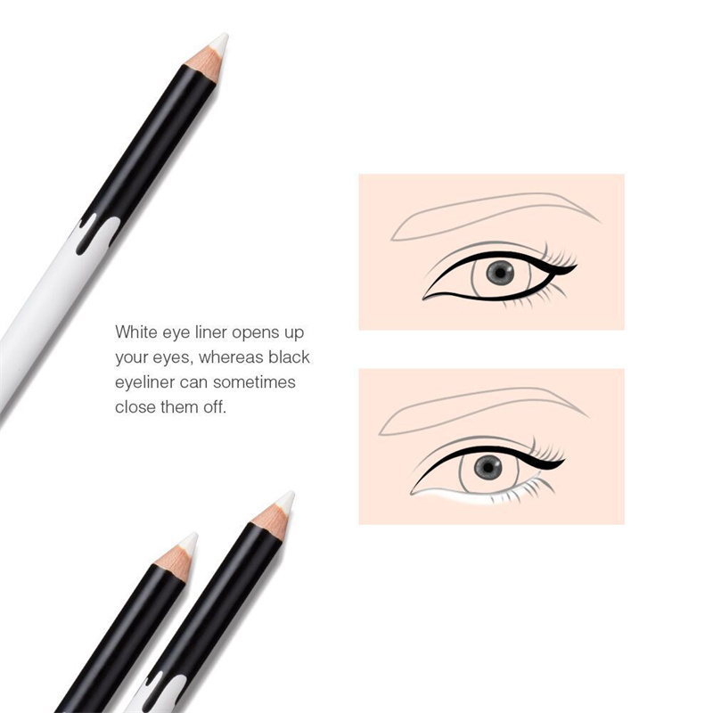 White Eyeliner Eye Shadow Makeup Smooth Easy Wear Eyes Brightener Waterproof White Eyes Liner Pencils Long Lasting Pigment view 3