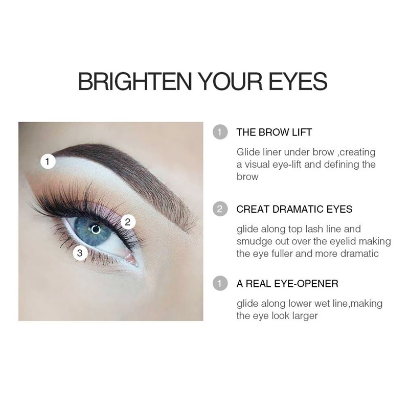 White Eyeliner Eye Shadow Makeup Smooth Easy Wear Eyes Brightener Waterproof White Eyes Liner Pencils Long Lasting Pigment view 4