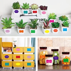 48Pcs 5cm Jar Stickers Kitchen Label Stickers Blackboard Spice Sticker Kitchen Storage Organizer Bottles Label Chalkboard Tag