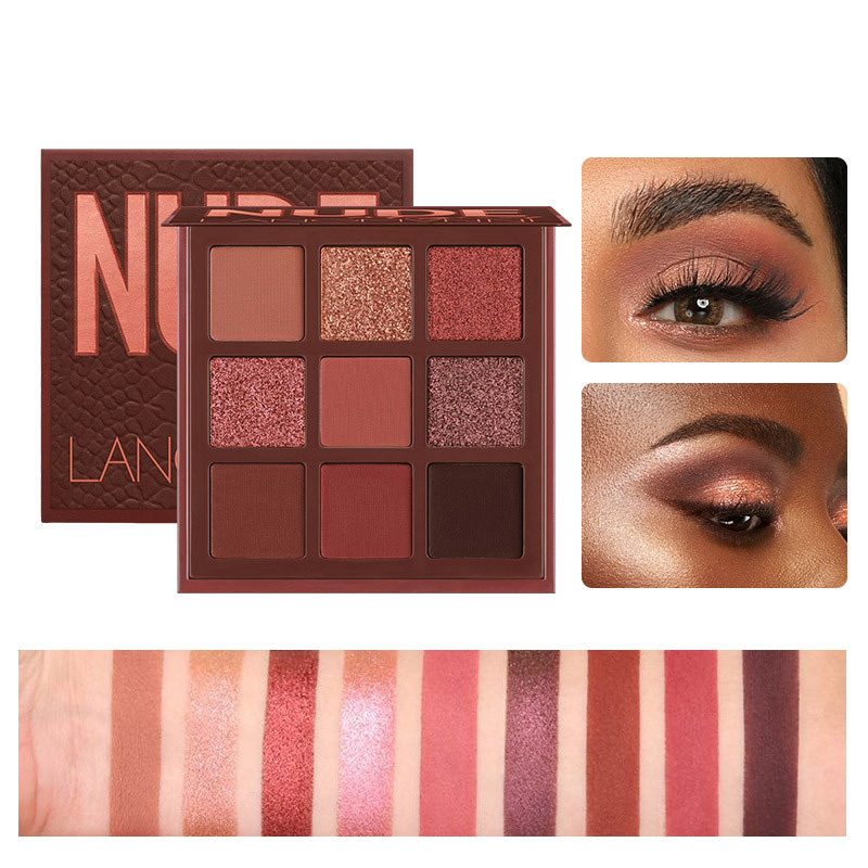 High Quality 9 Color Eyeshadow Palette Glitter Pearlescent Matte Acrylic Transparent Eye Shadow Makeup Lasting Cosmetics