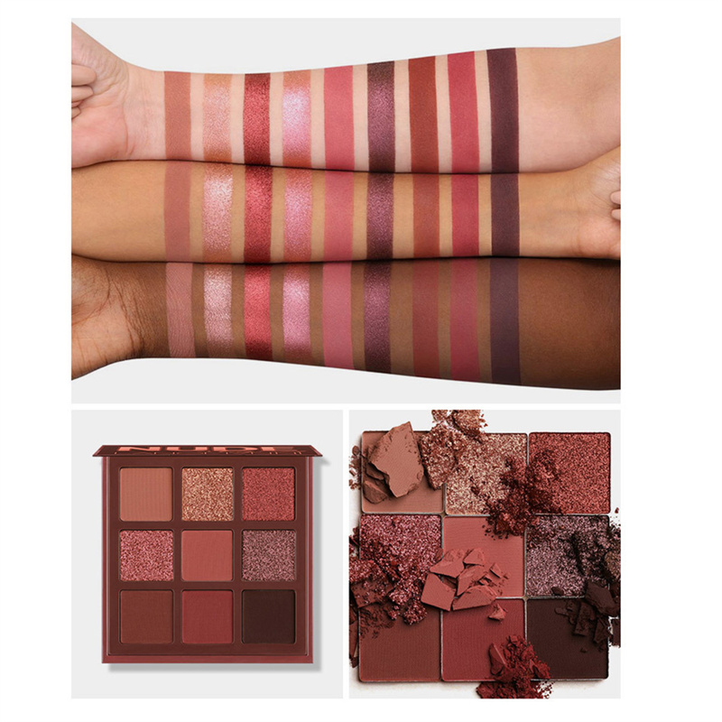 High Quality 9 Color Eyeshadow Palette Glitter Pearlescent Matte Acrylic Transparent Eye Shadow Makeup Lasting Cosmetics