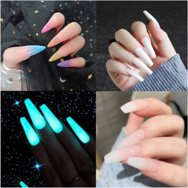 Manicure Set for Nail Extensions Gel Nail Polish Set Acrylic Kit Poly Nail Gel Set With UV LED Nail Lamp Gel Kits Nail Tools Set